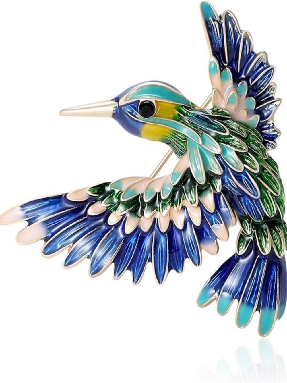 Colorful Enamel Bird Brooch with Rhinestones - Owl, Hummingbird, Eagle, Toucan